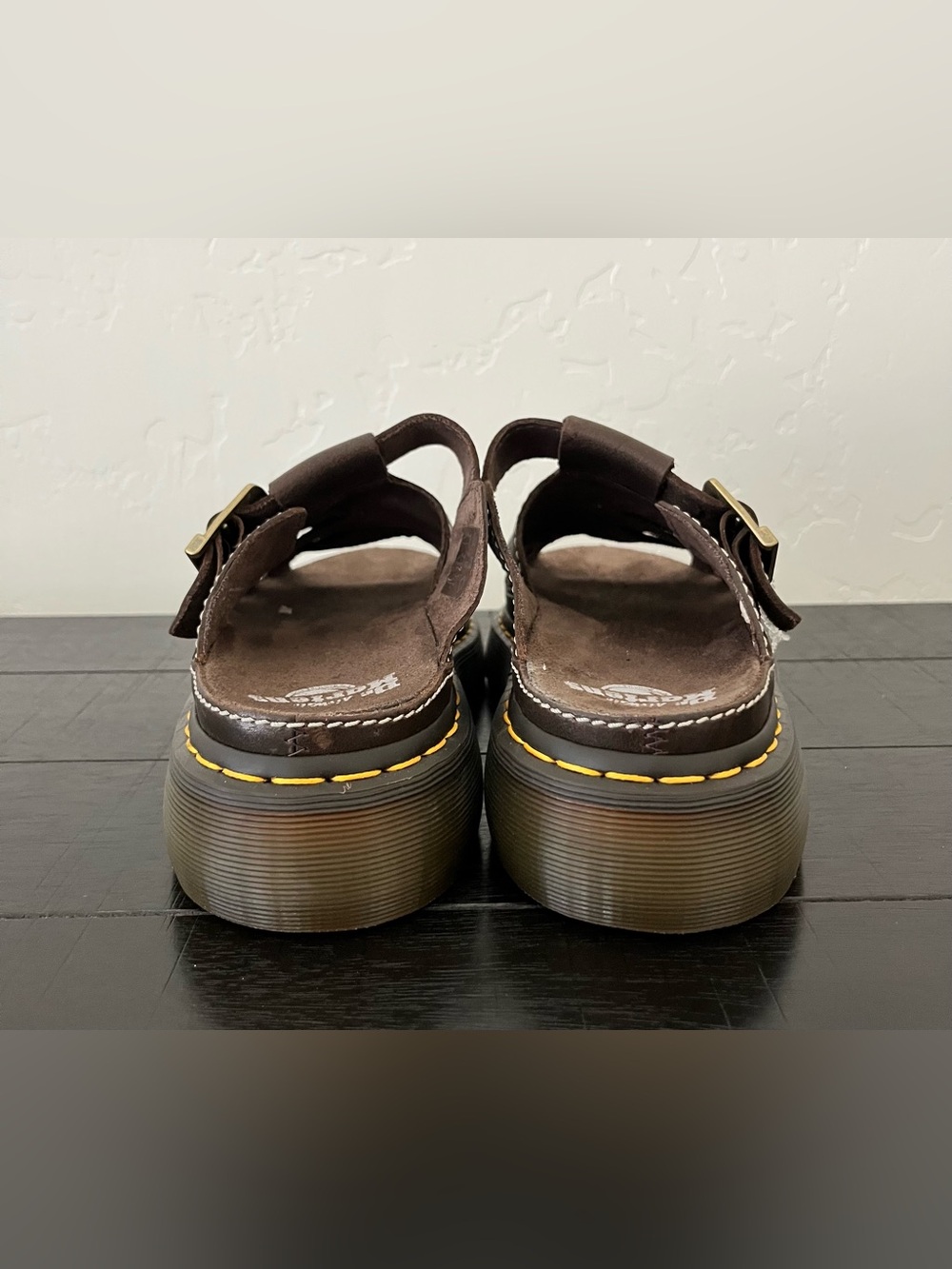 Dr. Martens Brown Leather Maxxy Slide Platform Sandals US Size Men 9 Women 10 - Picture 12 of 15